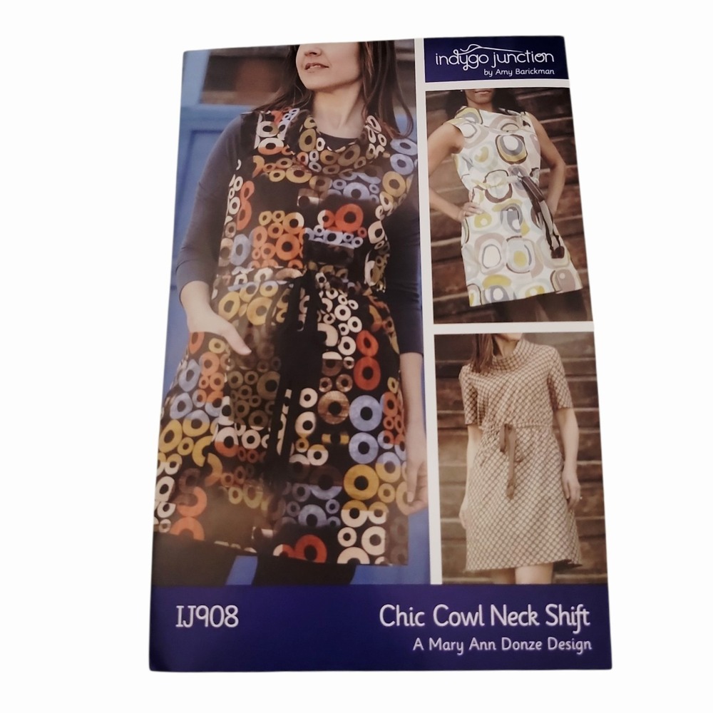Indygo Junction IJ908 Chic Cowl Neck Shift Pattern XS-2XL Uncut Complete